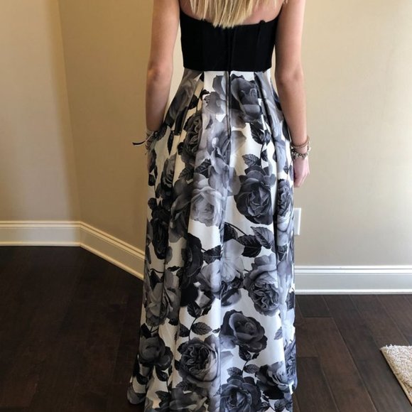Speechless Strapless Black & White High-Low Prom/Evening Gown/Dress - Picture 4 of 9